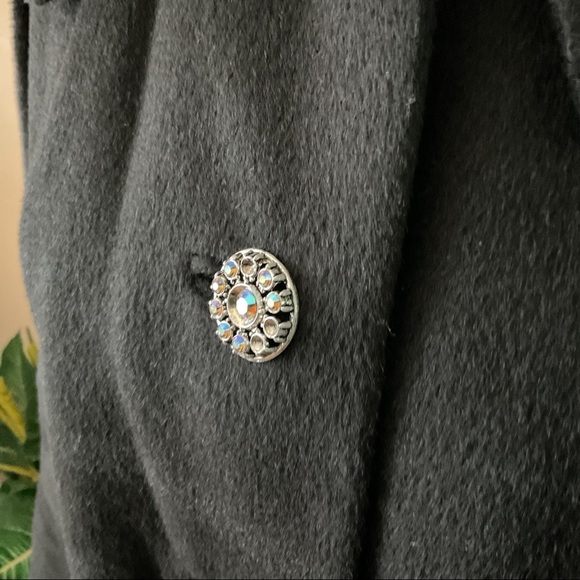 Vintage 50s FORSTMANN Wool Coat Long Black size M - Picture 5 of 11